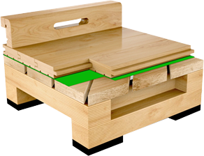 運動木地板45度斜鋪結(jié)構(gòu)